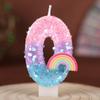 Rainbow Numbers Birthday Candles Cake Party Decoration Birthday Handmade Candles 0-9