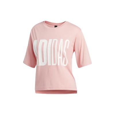 Camiseta Feminina de Manga Curta e Gola Redonda com Estampa de Logotipo de Treino Esportivo Rosa FM1655