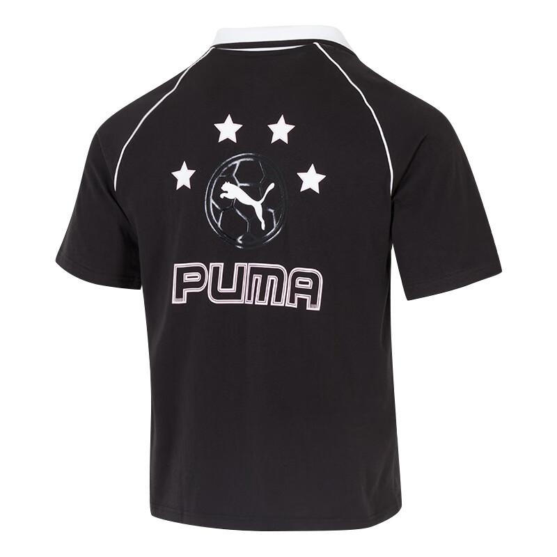 Puma Fashionable Versatile Soft Loose Short Sleeve Polo Shirt Unisex Tops Black 633071-01