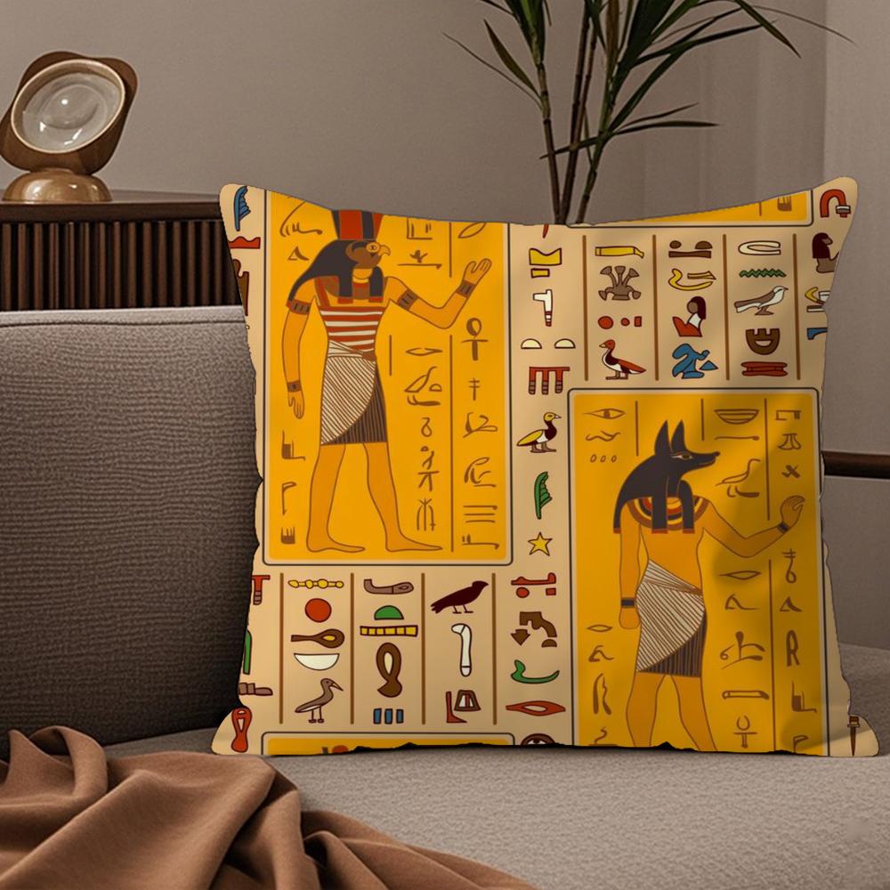Ancient Egypt Anubis Pillow Case Silky elegant Comfort Sofa Bed Invisible zipper
