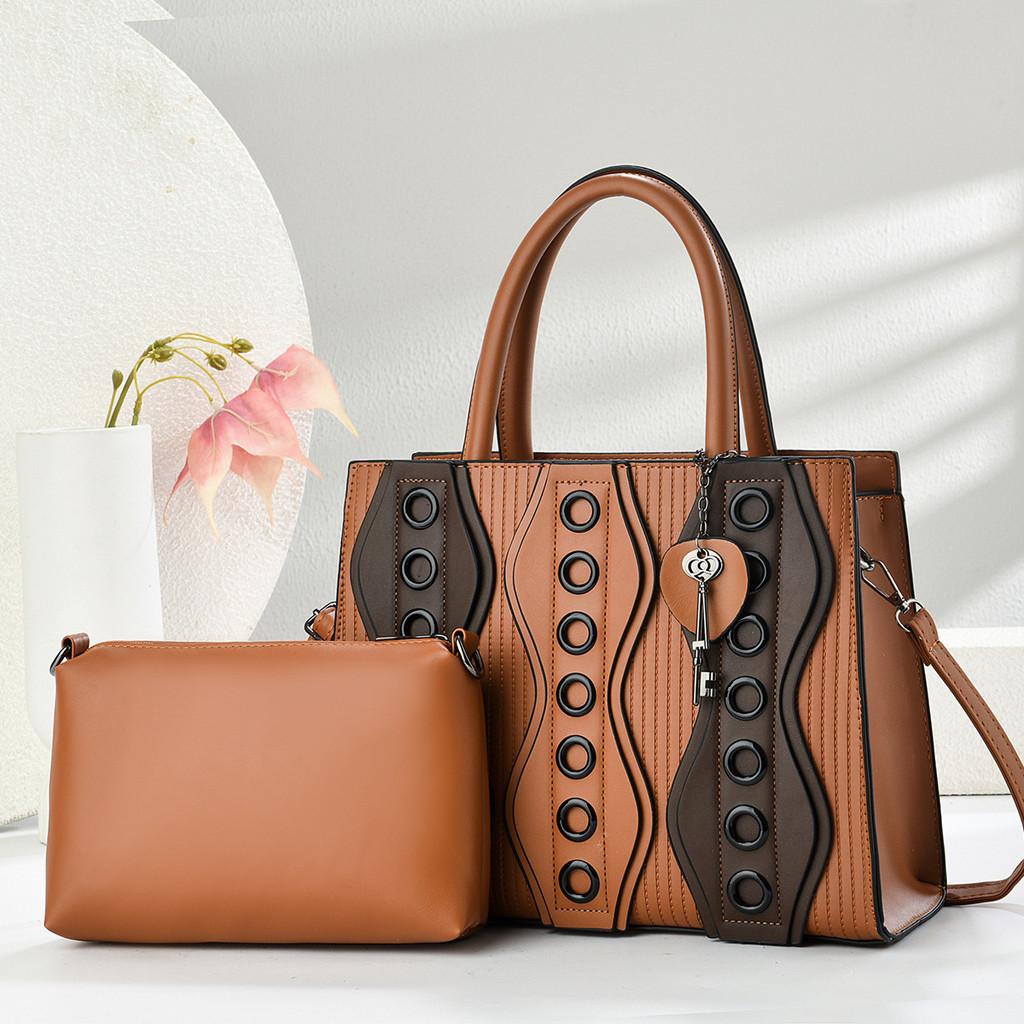 Borsa a Spalla Singola in PU Moderna con Chiusura a Zip e Tasche Interne per Donna