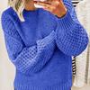 Women's Long-Sleeve Round Neck Cable Knit Pullover Sweater – European & American Fashion