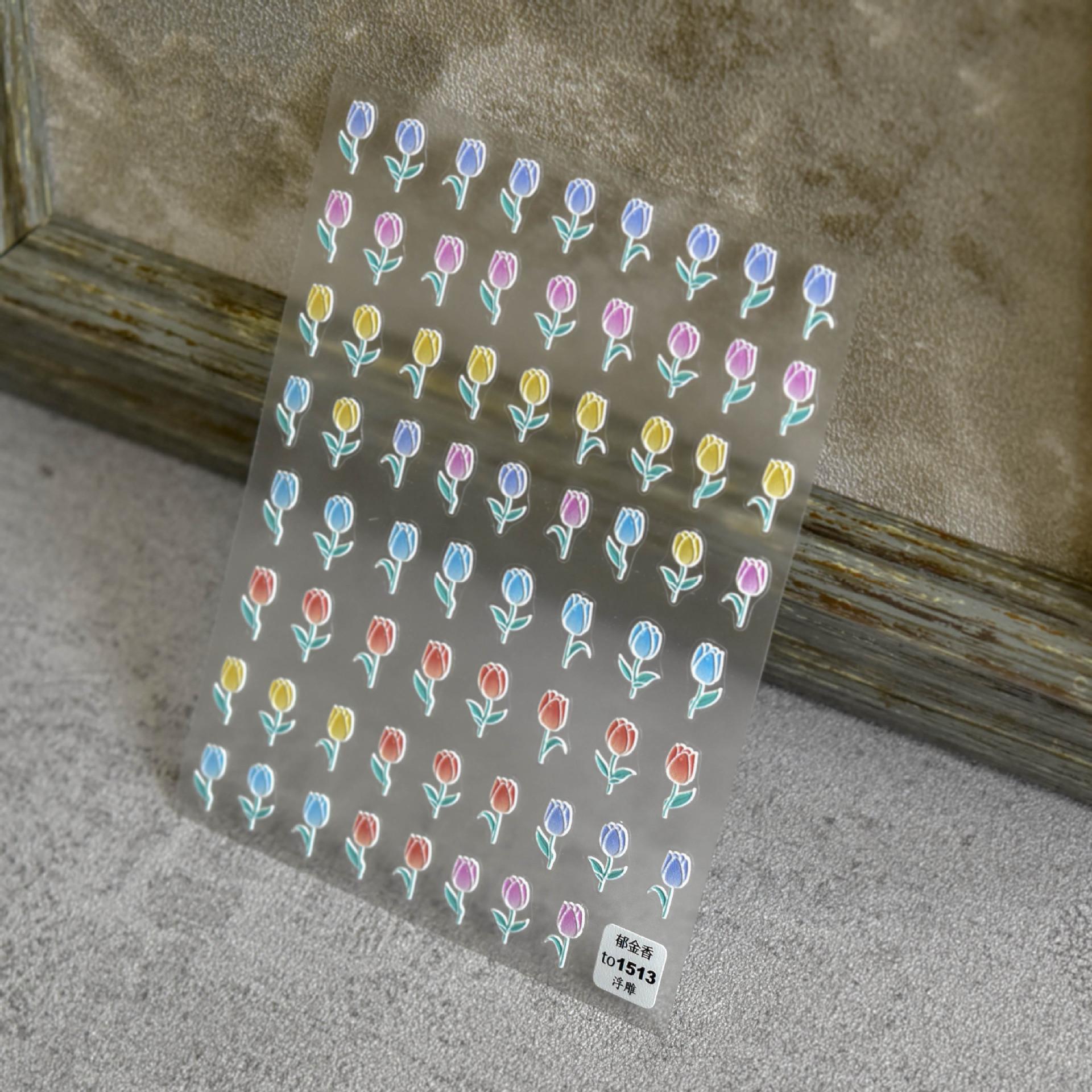 Рельефные наклейки для ногтей в виде тюльпанов. Изготовление своими руками креативных — фото 10