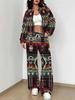 Bohemian Style Explosive Set Autumn and Winter New European and American Women's Clothing Ethnic Style Printing Women
