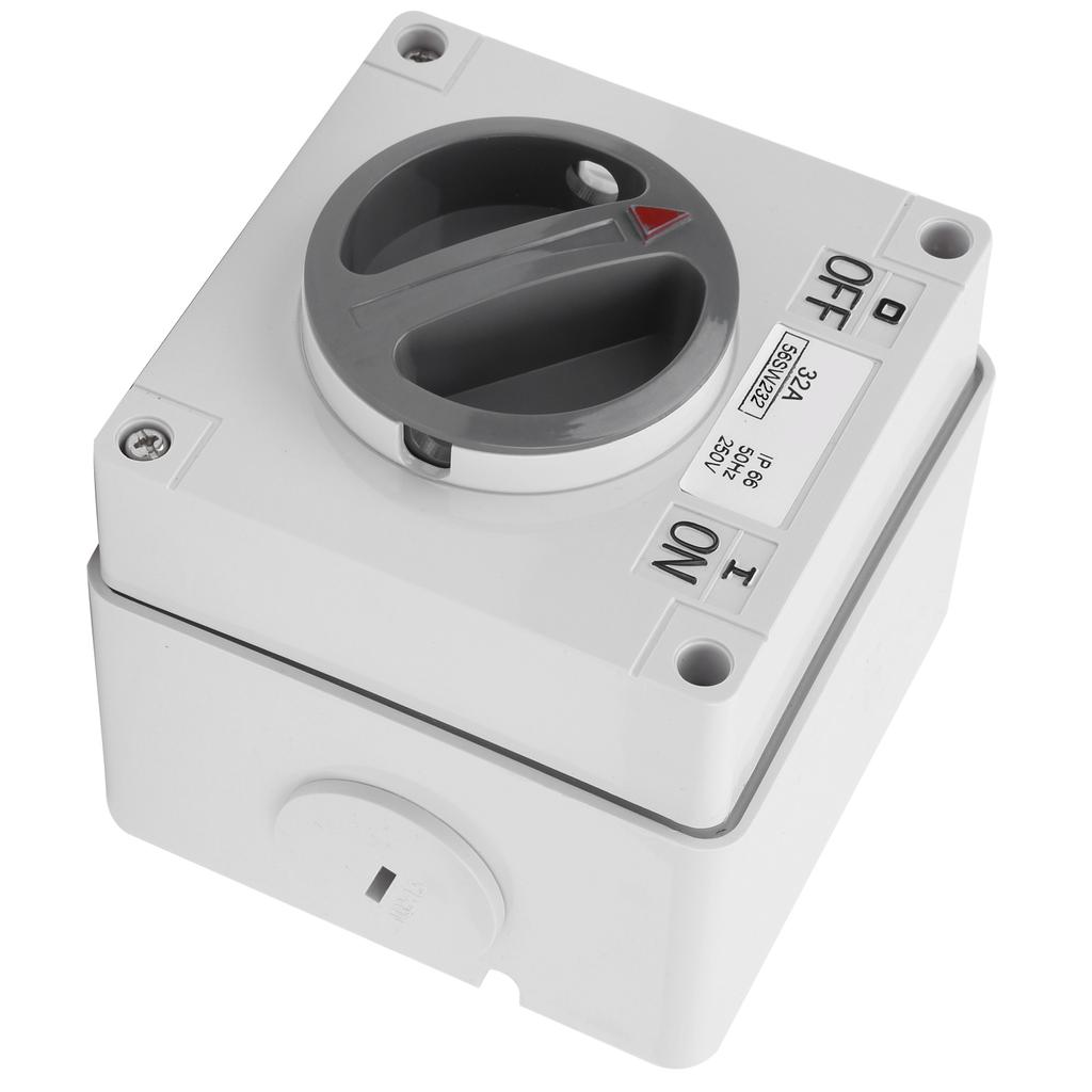 Outdoor Waterproof Switch Socket Dustproof Isolation Rotary OnOff Buttons and Indicators 250V(2P32A )