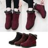 Women's Winter Warm Fur Lined Snow Boots Lightweight Side Zipper Ankle Boots Outdoor Comfortable Boots for Middle-Aged Elderly