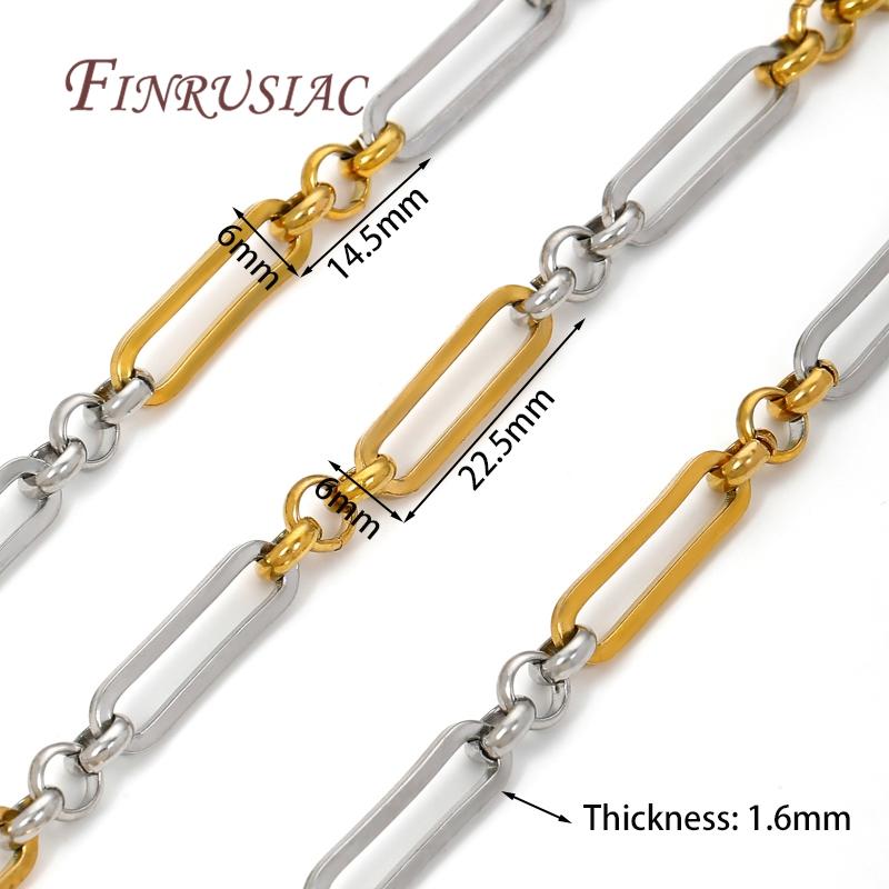 0.5-1 Meter Gold Stainless Steel Chain Chain Multi Styles O Thick Cable Curb Chains For Necklaces Bracelets DIY Jewelry Making