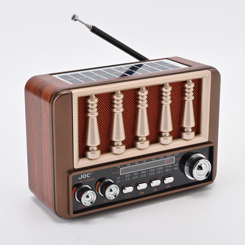 Portable Vintage Radio Classic Retro Solar Emergency Radios Receiver Multi-functional TWS Setero Bluetooth Speaker TF USB