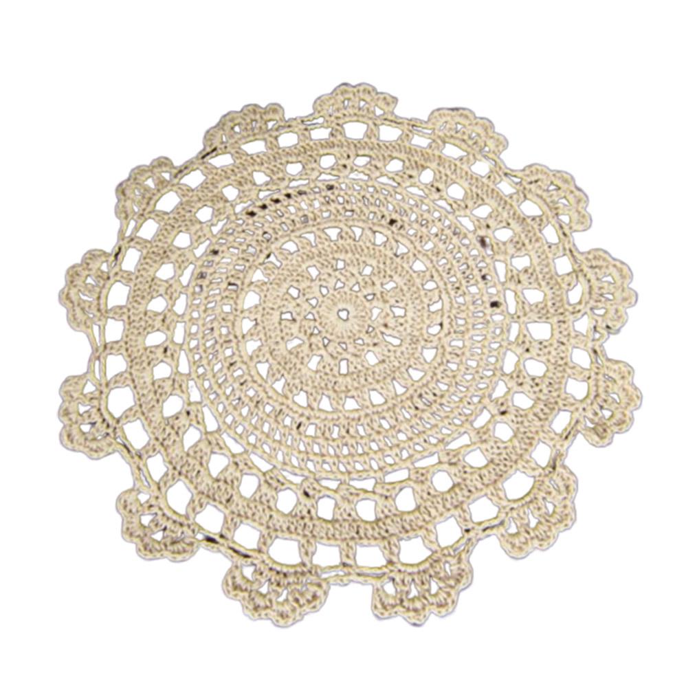 

TLS винтажная хлопковая подставка для столовых приборов, связанная крючком, подставка под кружку, стол, подушка для чая, кофе, подушка 25cm бежевый