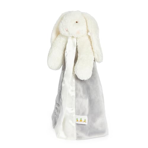 Bunnies by the Bay Baby's Comfort Blanket, Regular Size, Rabbit Design, Gray, Sleeping Cuddle Blanket, byebyebuddy, 0 months and up, 100105