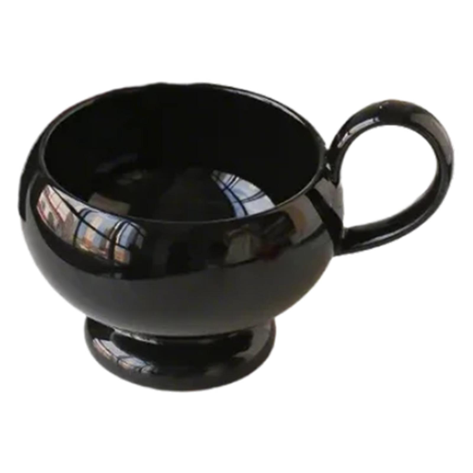 

Керамическая кофейная кружка в стиле Аладдина 280 мл с ручкой для переноски, дизайн INS, посуда для напитков для дома, офиса и использования на открытом воздухе чёрный