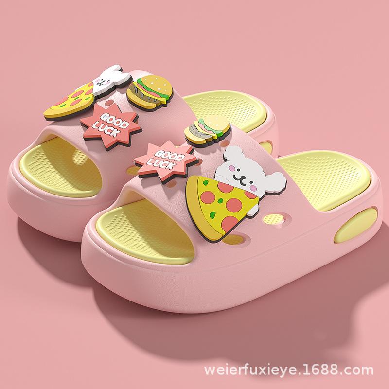 

Cartoon cute children s summer slippers for boys and girls, indoor non-slip soft-soled slip-on slippers for kids and babies 24-25Code【Inner Length1