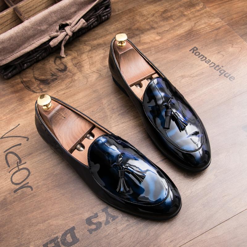 Fashion Men Fashionable Tassel Shoes PU Lightweight and Comfortable Office and Business Loafers Gentlemen's Social Shoes 37-48 Men Shoes