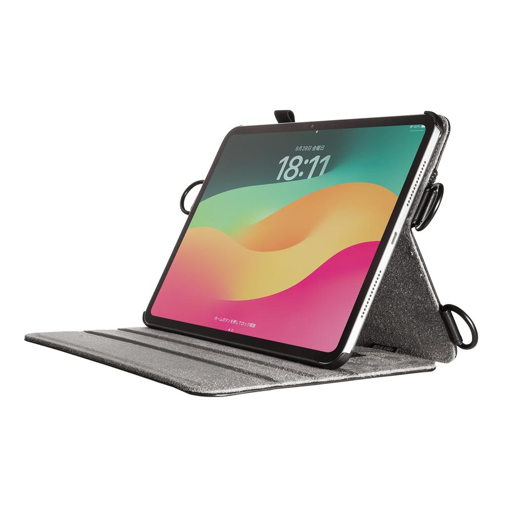 Sanwa Supply PDA-IPAD1712BK2 Case with Stand and Belt for iPad Pro 11-inch (M4/2024)