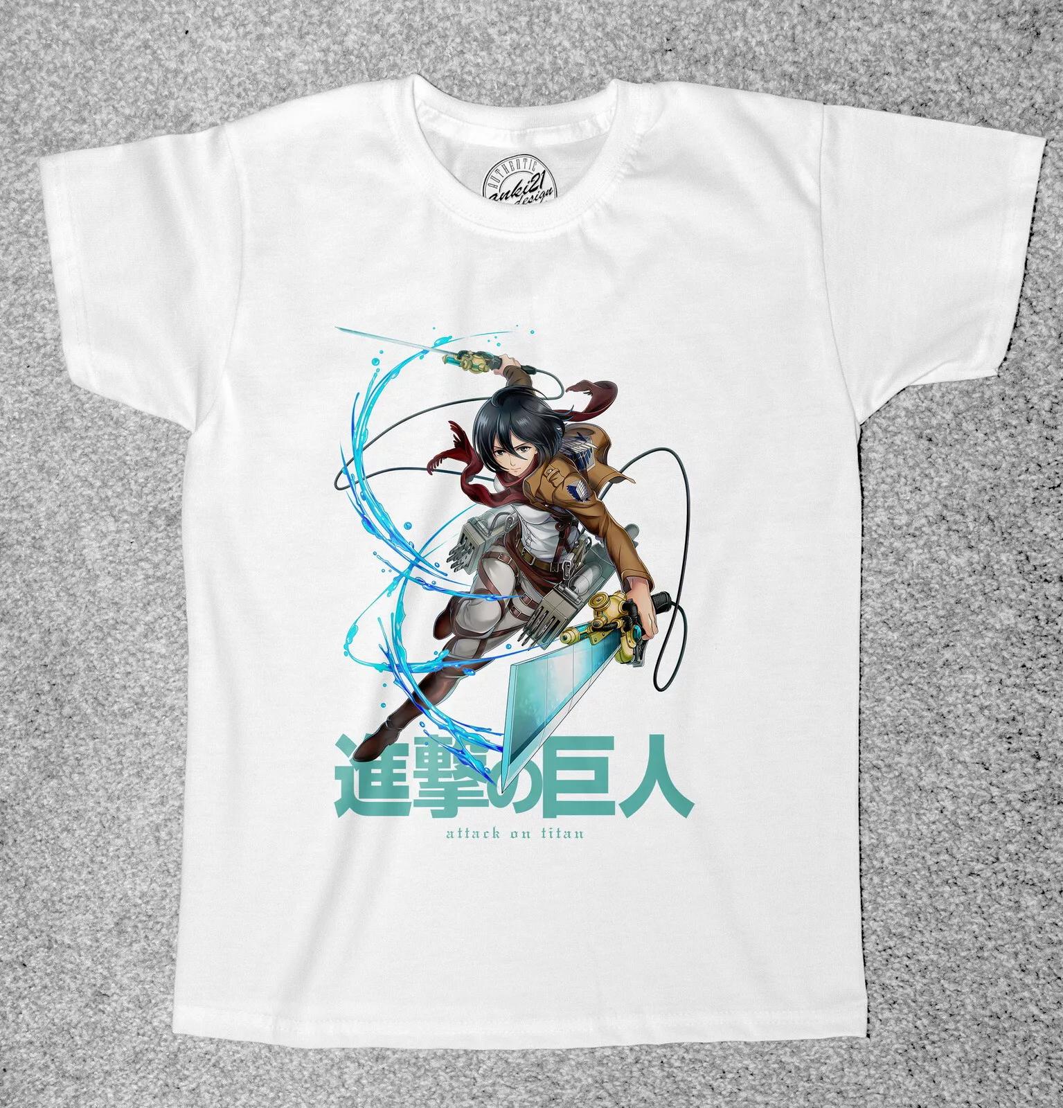 Атака Титанов 001 Микаса Аккерман Аниме Манга Детская/Детская футболка 160