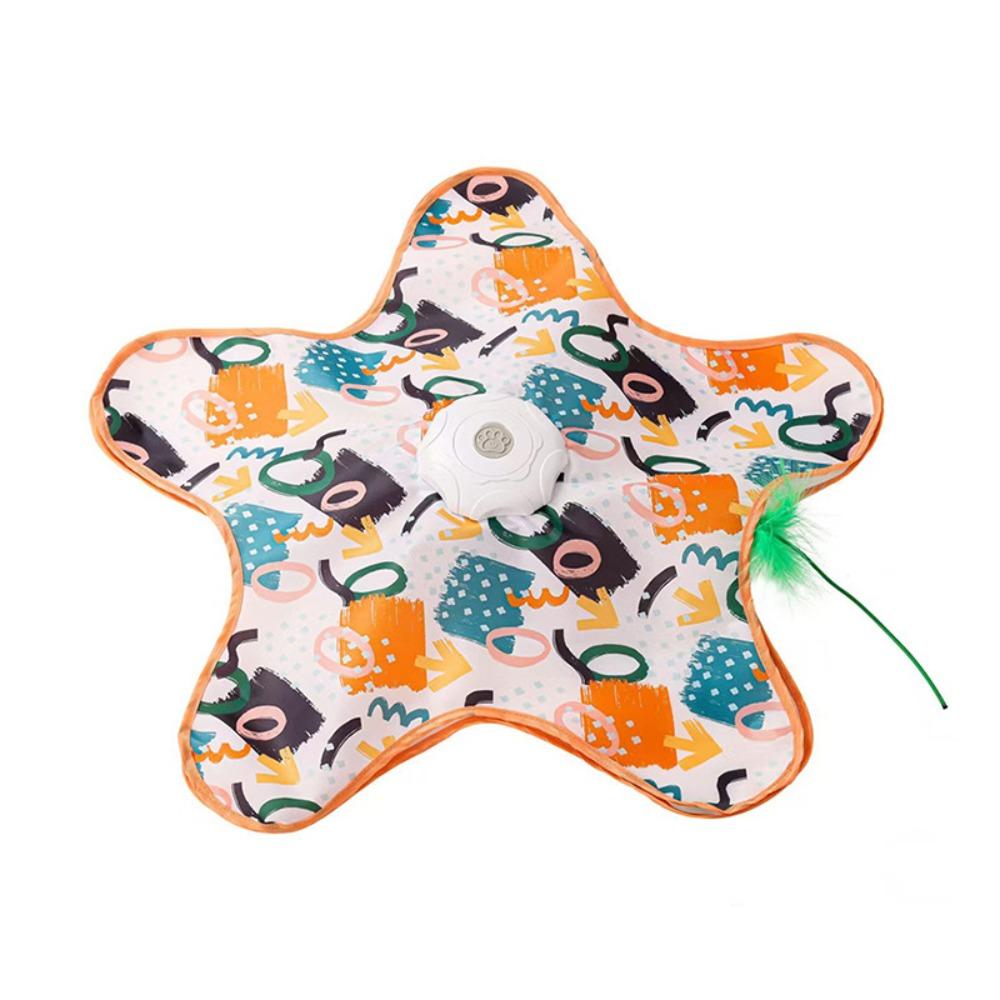 Built-in Feathers Cat Hide and Seek Toy Motion Sensing Automatic Cat Teaser Indoor Game
