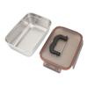 304 Stainless Steel Food Storage Container Metal Sealed Lunch Box with Handle for Home Refrigerator