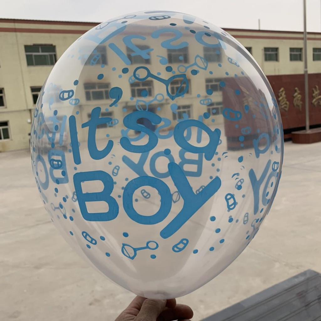 Boy Girl Balloon Girl Boy Gender Reveal Transparent Full Flower Balloon Birthday Supplies 100pcs 