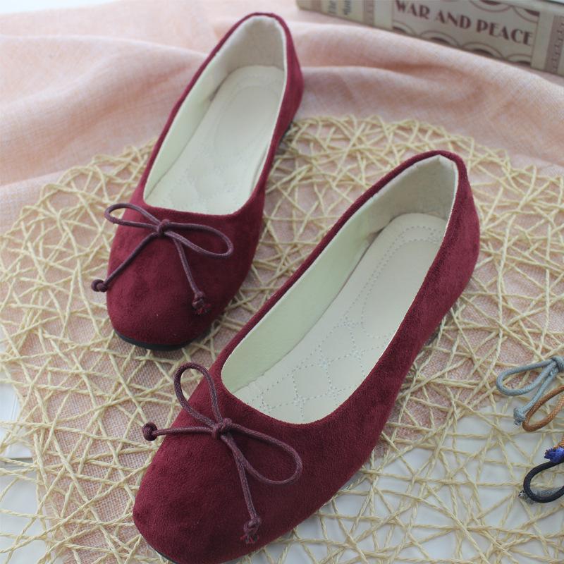 

Женская обувь Tide Bow Shallow Mouth Square Head, корейская версия, модная повседневная обувь, одинарные туфли, женские, большого размера 43 38 бордовый