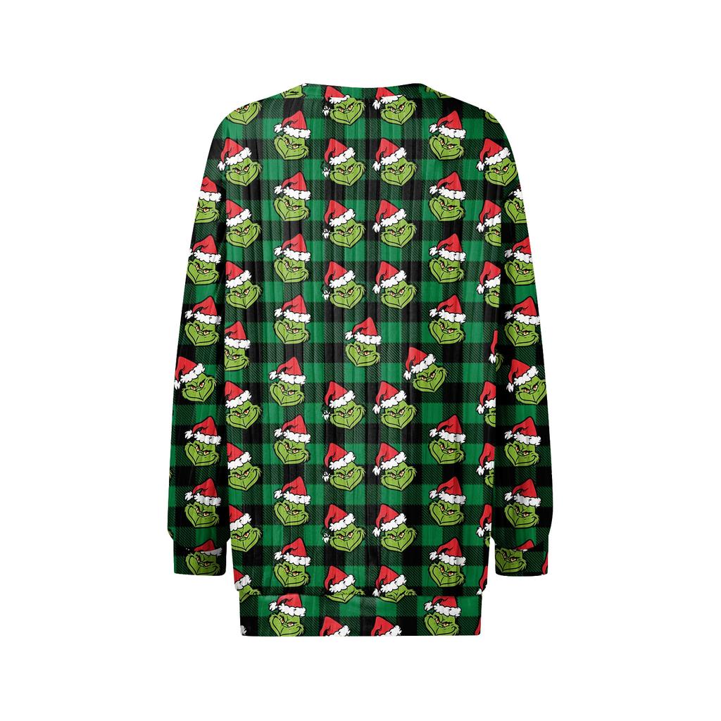 Dámský tištěný lehký top z broušené bavlny s kulatým výstřihem