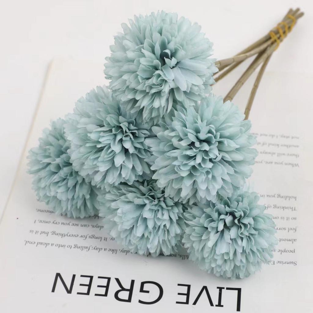 6Pcs Artificial Flowers Multi-Color Dandelions With Stems, Used for Outdoor Courtyard Festival Ceremony Decoration