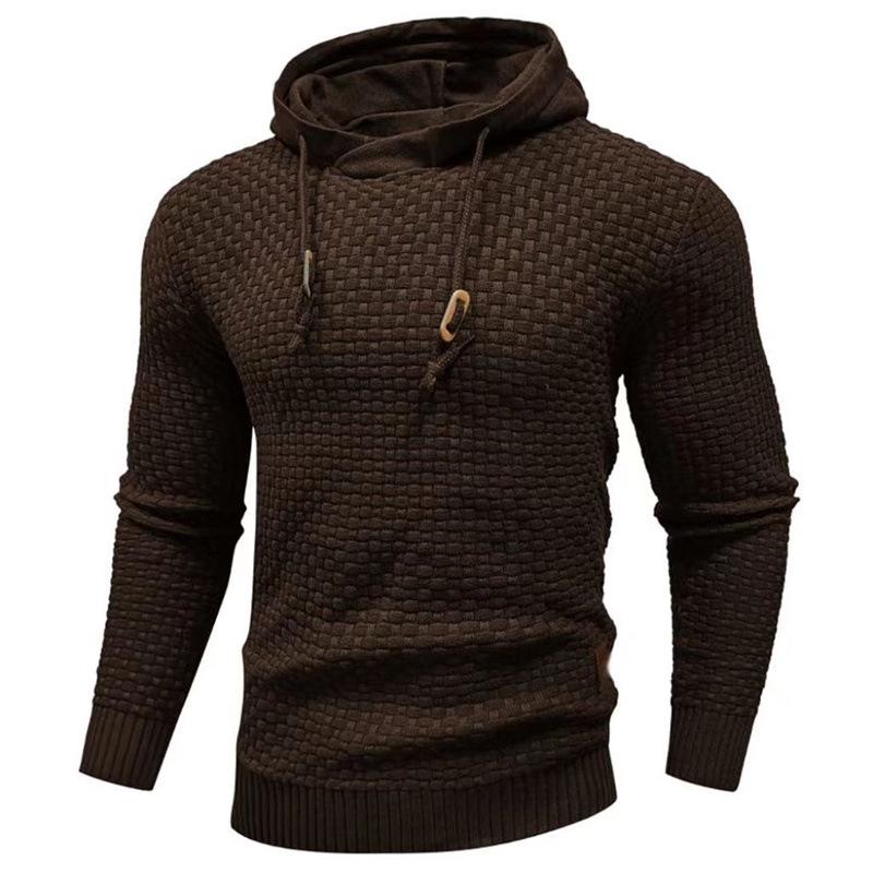 2025 Multi-color Men s Fashion Sports Casual Knit Hooded Pullover Double Extra Large