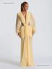 2026 European & American Women's Chiffon Dress: Backless, Long, Hollow Gauze Sleeves, Solid Color, Sexy Fashion.
