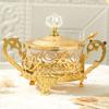 Golden Iron European Style Spice Jar,Home Kitchen Supplies Glass Sugar Bowl,Storage Sealed Jar Cream Organizer,Kitchen Tools