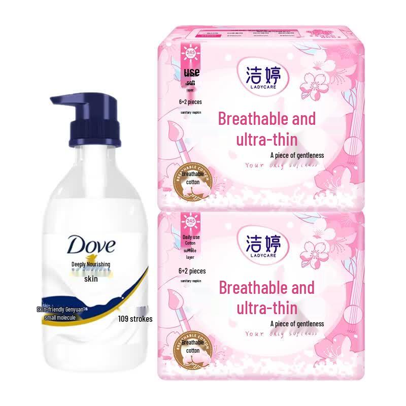 Набор Dove Питательный гель для душа и гигиенические прокладки