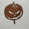1pc Evil Metal Pumpkin Garden Stakes, Embedded Statue For Halloween Decoration, Yard, Lawn, Patio, Haunted House