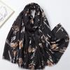 New Winter Vintage Penoy Floral Fringe Viscose Shawls Scarf Lady High Quality Wrap Pashmina Stole Bufandas Muslim Hijab 180*90Cm