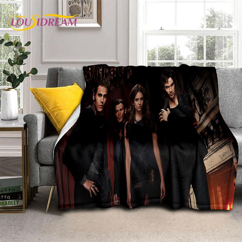 3D Latest The Vampire Diaries Damon Salvatore Soft Flannel Blankets,Throw Blanket Comfortable Blanket for Beds Sofa Home Bedroom