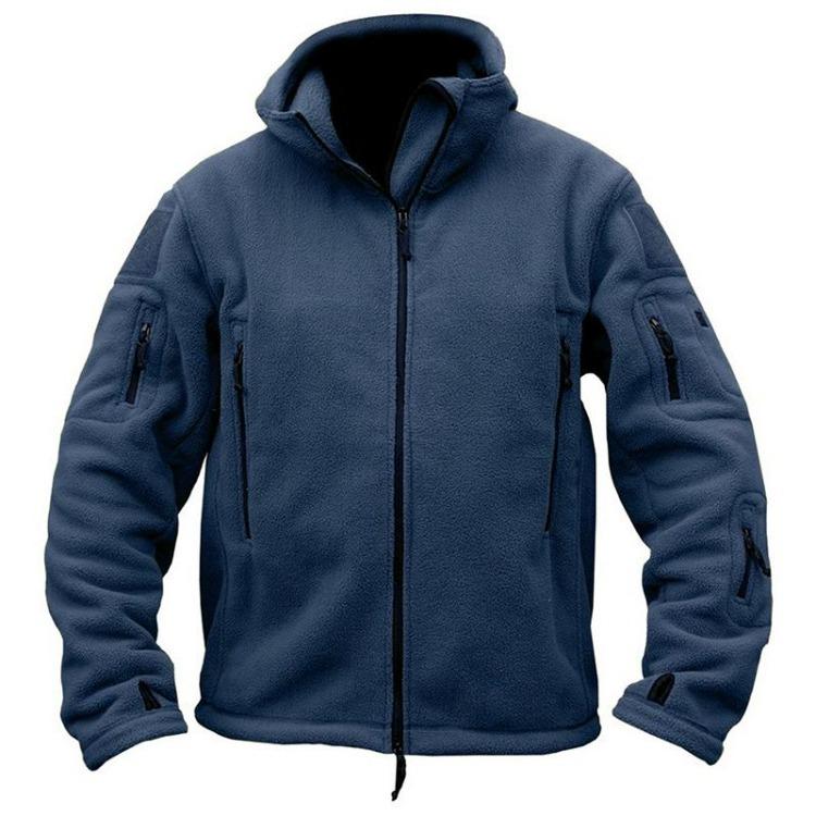 Men's Warm Tactical Fleece Hoodie Jacket Military Polar Thermal Outerwear for Hiking Outdoor