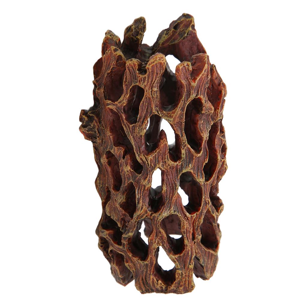 Aquarium Hollow Tree Trunk Simulation Decorative Resin Hideout Cave Fish Tank Trunk Ornament for Snakes Lizards