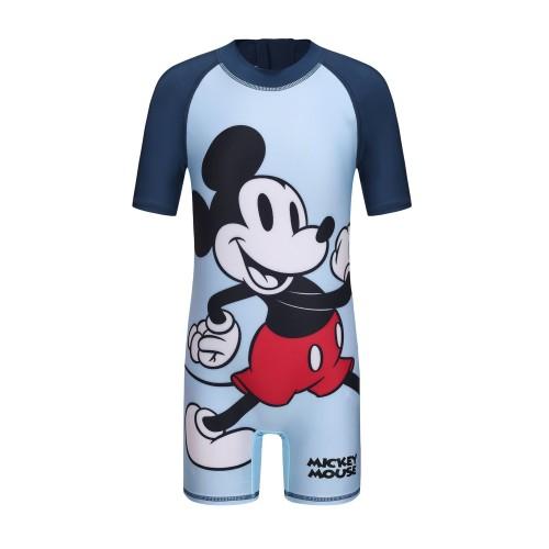 Disney Childrens/Kids Mickey Mouse Contrast Sleeves One Piece Swimsuit