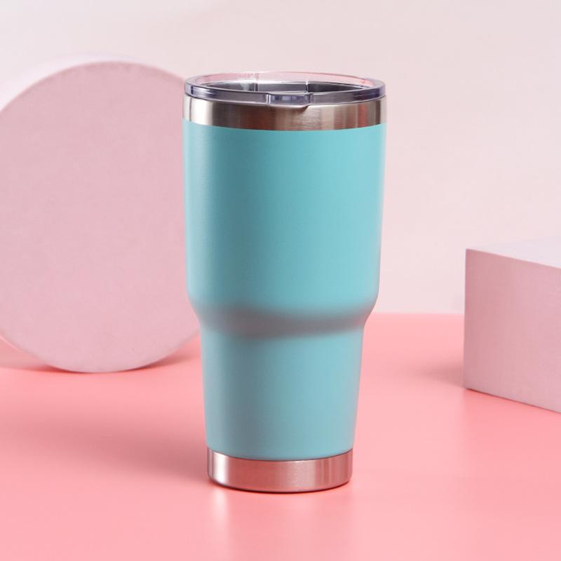 

Дорожная чашка из нержавеющей стали, тепло- и холодоизоляция, двухслойная вакуумная пивная кружка, портативная большая чашка для льда 300ml синий