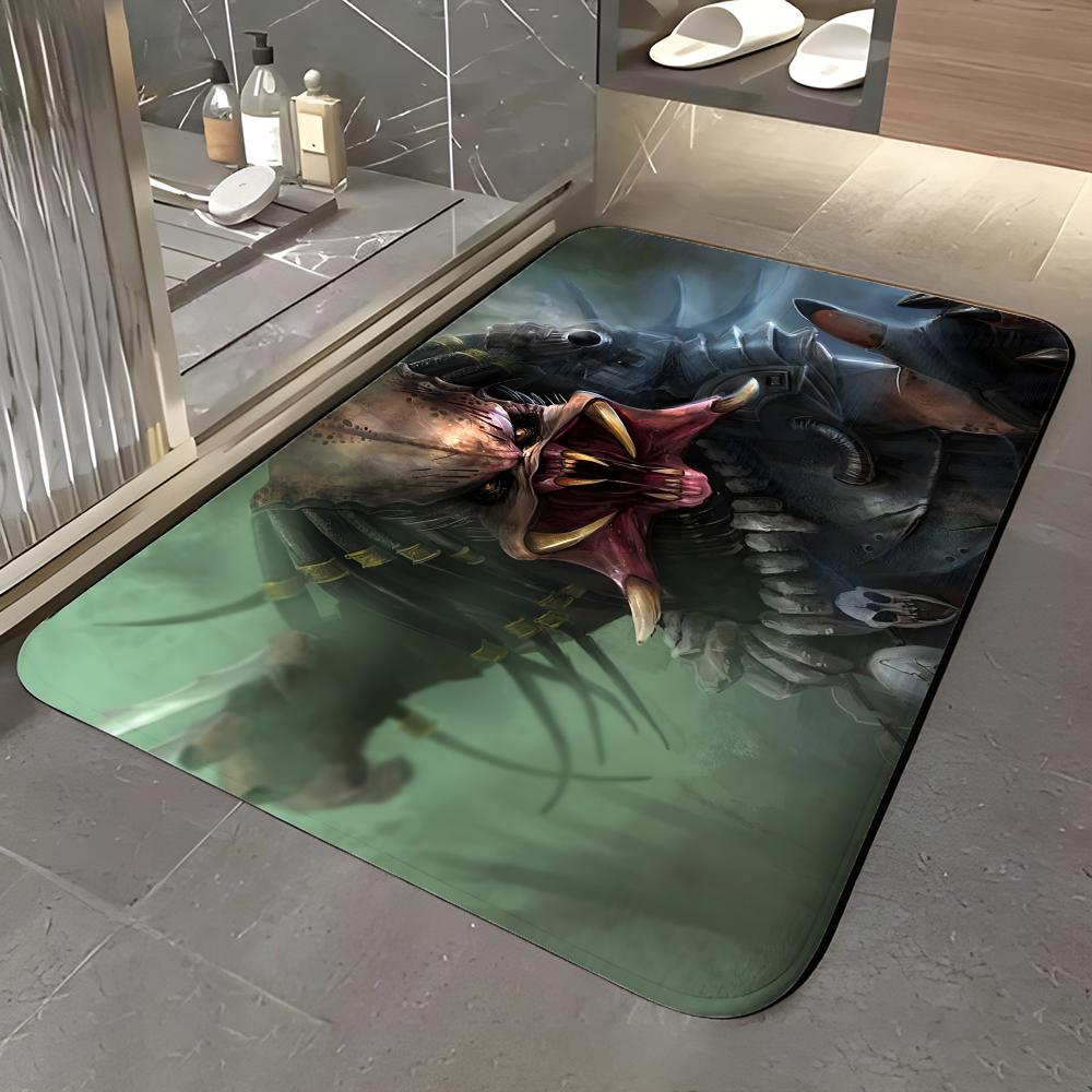 Monster Y-Yautja Floor Mat Soft Flannel Entrance Door Mat Non Slip Absorbent Bathroom Bedroom Floor Rug