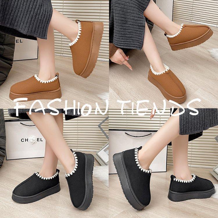 Women's Large Size Soft Sole Winter Warm Fur Snow Boots Padded Lined Ankle Boots Anti-slip Hiking Casual Sports Cotton Boots