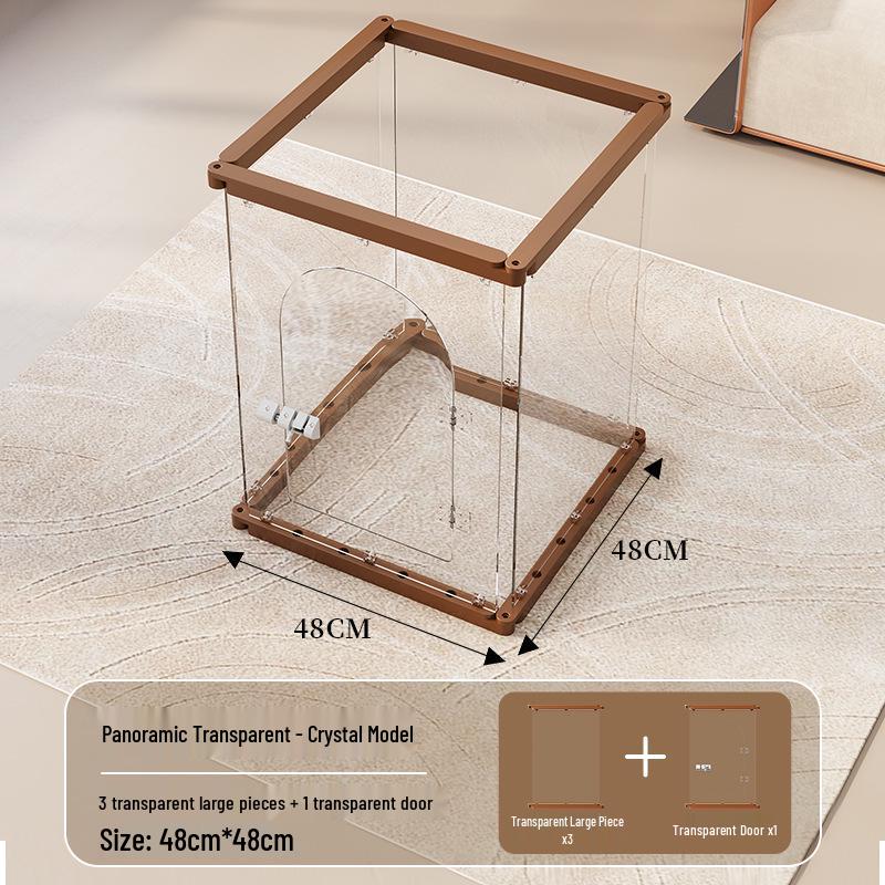Meng Xiao Bao Acrylic Pet Fence & Dog Cage: Expandable, Connectable, and Customizable. 45cm Height, 3mm Thick Transparent Panel