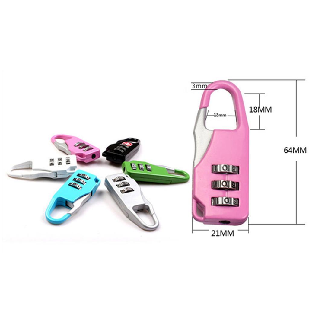 Padlock 3 Digit Pad Combination Lock Mini Zinc Alloy Tool for Suitcase Drawer ToolboxRose Red