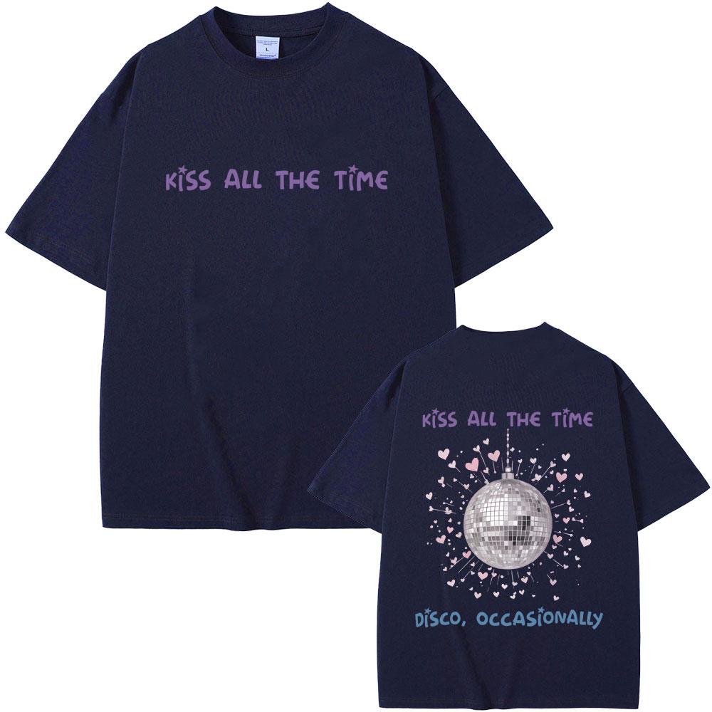 Limited New Album Kiss All The Time Disco Occasionally Graphic Tshirt Unisex Women Hip Hop Fashion Oversized T Shirts Streetwear