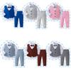 Jungen Gentleman Outfits Geburtstagskostüm Kinder Frühling Herbst Boutique Kleidung Set Solide Weste Anzug Kinder Baumwolle Formelle Kleidung