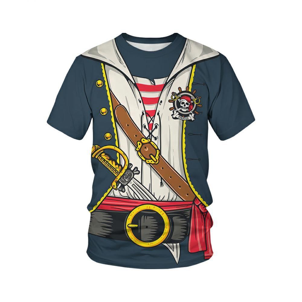 Summer Round Neck 3D American Flag Print Top Fashionable Casual Short Sleeved Men's T-shirts