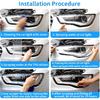 Car Headlight Protection Film for Toyota Highlander 2020 2021 2022 2023 2024 Auto Accessories Lucency Vinyl Exterior Decoration Self Adhesive Sheet