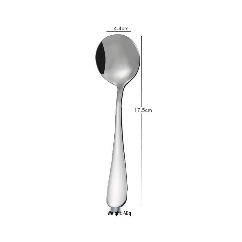 Abay Nordic Stainless Steel Round Dessert Spoons