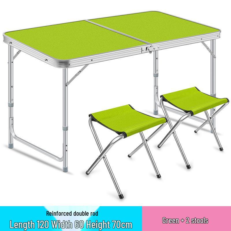 Portable Aluminum Alloy Folding Table and Chairs for Outdoor Camping, Night Market, and Leisure Activities
