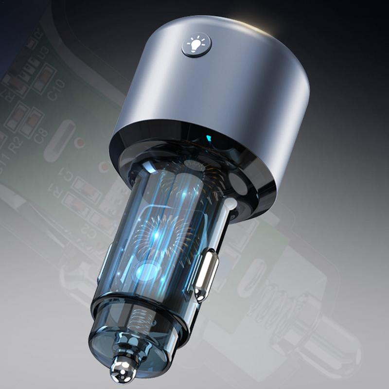 Car Fast Charger Colorful LED Light QC3.0 Car Charge Adapter MP3 Music Player Wireless FM Car Kit Hands-Free Calling Hi-Fi Music