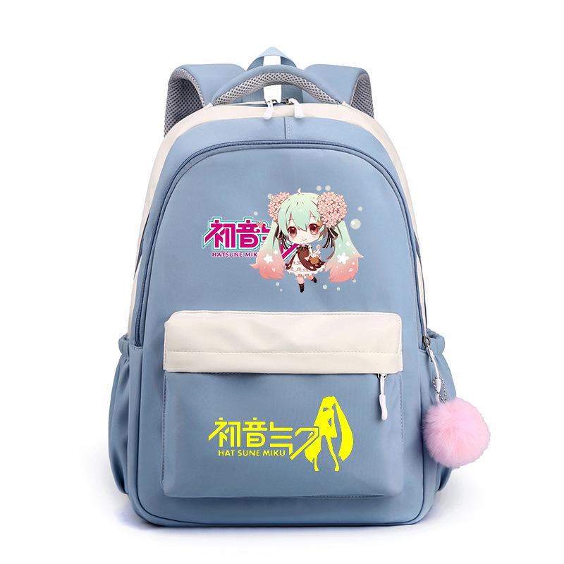 Anime Peripheral Hatsune Future School Bag Backpack Cartoon Backpack Candy Color Large Capacity Student School Bag Stationery