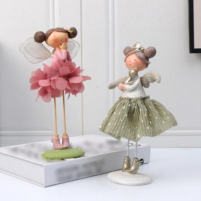 1 pieza de adorno de ángel elfo de niña pequeña con diseño de hada de las flores, decoración de tela con dibujos animados de anime, para el hogar, la sala de estar, la oficina y la cafetería.