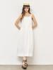 General Idea Loose Fit Cotton Sleeveless Long Dress [White] / Wbe2L15508